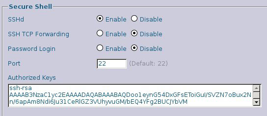 Рисунок 4. Копирование открытого SSH-ключа для аутентификации на DD-WRT-устройстве