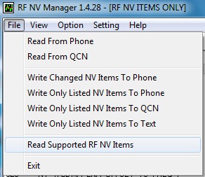 Read Supported RF NV Items