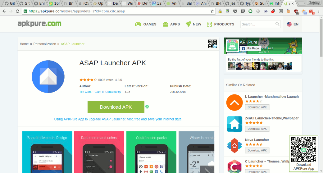 Страница ASAP Launcher на APKPure.com