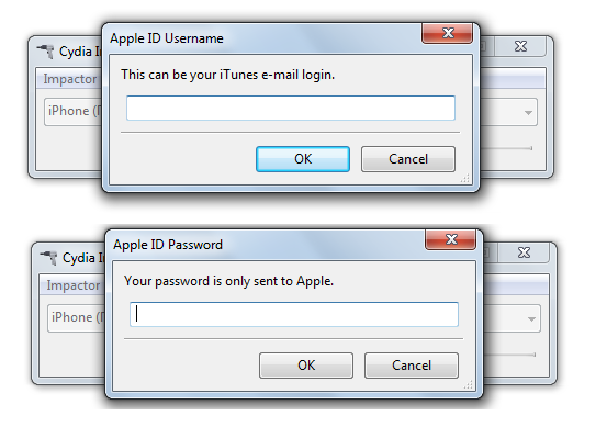 Вводим логин и пароль Apple ID