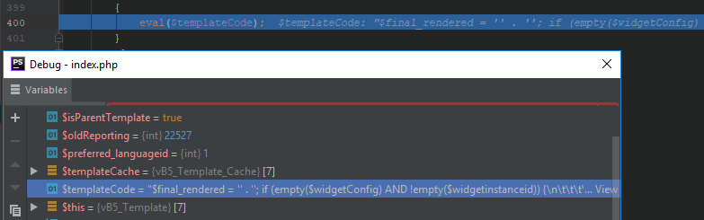 Выполнение PHP-кода шаблона widget_php