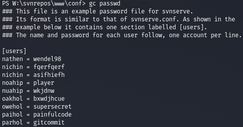 И в файле passwd есть много пар логинов и паролей.