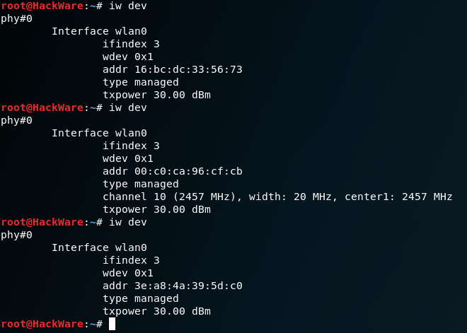 Изменение MAC-адреса в Kali linux