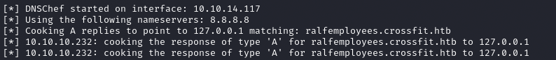 Логи dnschef   Зах­ват машины слож­ности Insane с площадки Hack The Box
