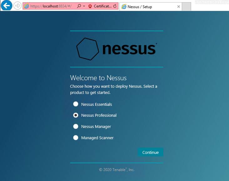 Welcome to Nessus installation