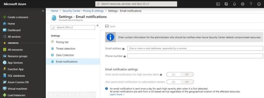Azure Security Center  alert notifications 20 основных уязвимостей и неправильных конфигураций Microsoft Azure