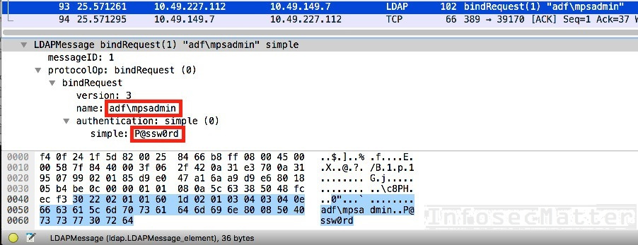 Capturing LDAP password with Wireshark