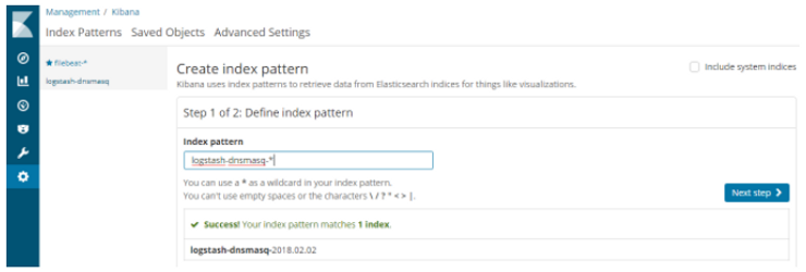 Creating a Kibana index pattern