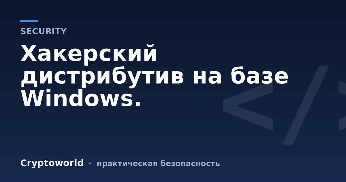 Хакерский дистрибутив на базе Windows.