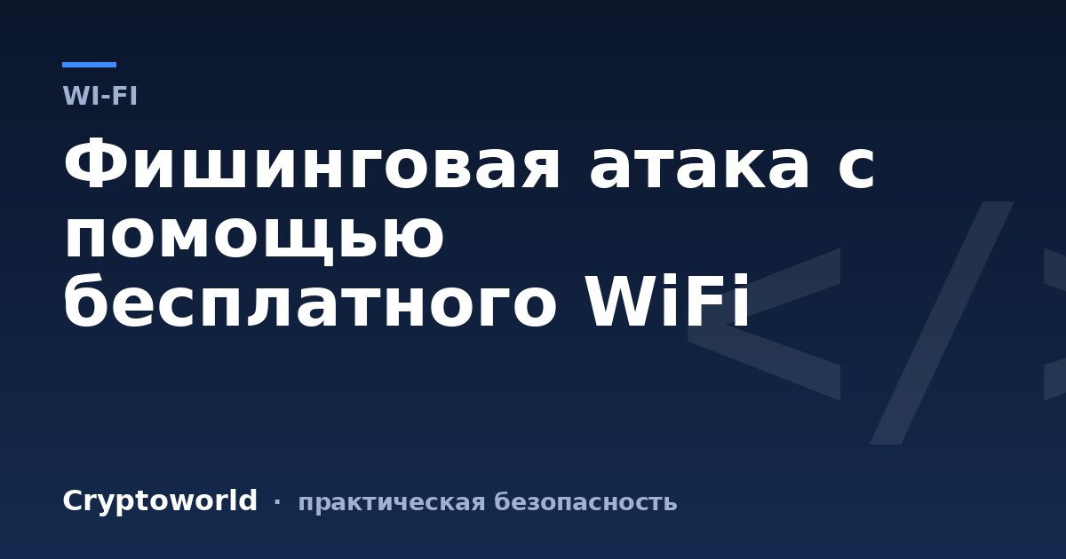 Фишинговая атака с помощью бесплатного WiFi