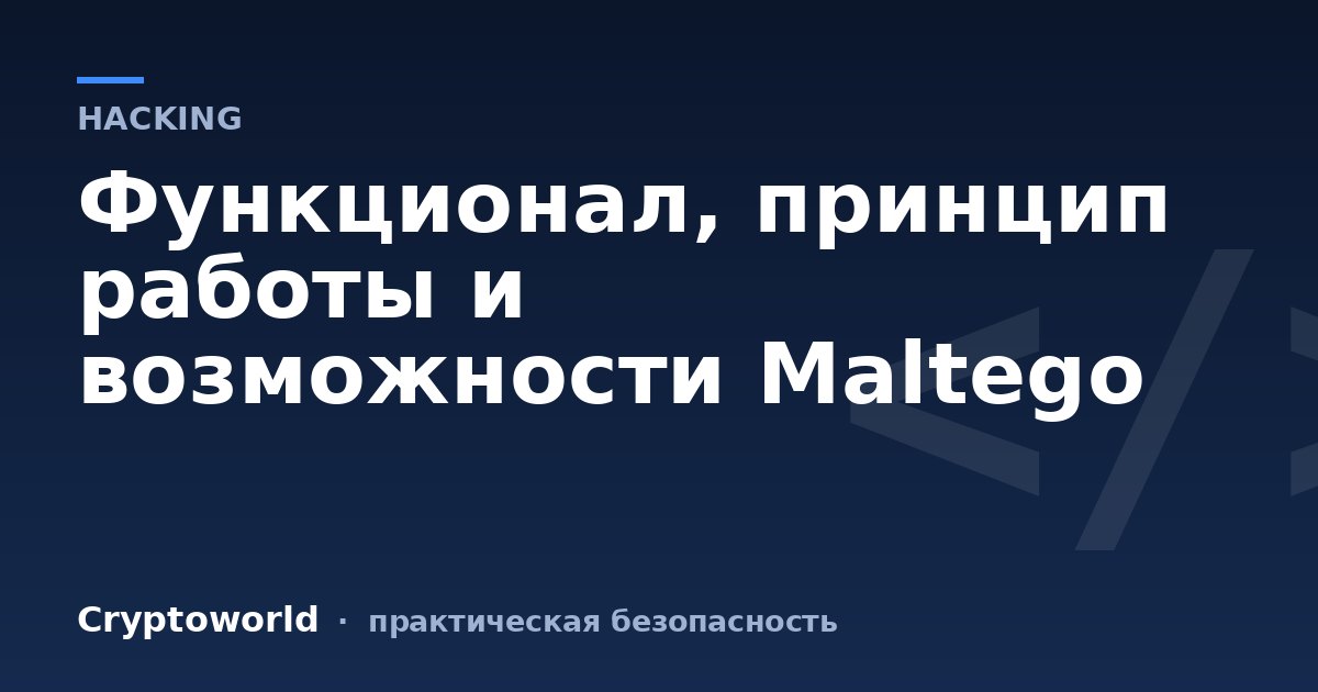 Функционал, принцип работы и возможности Maltego