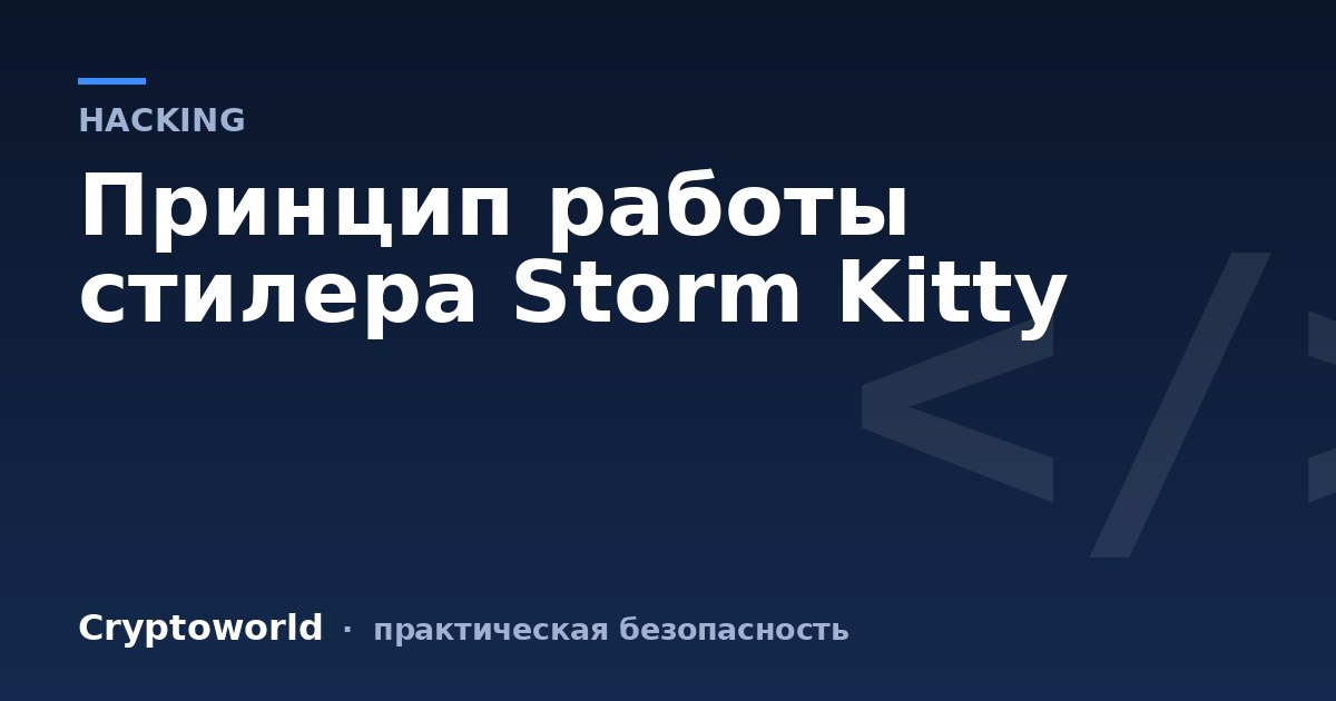 Принцип работы стилера Storm Kitty