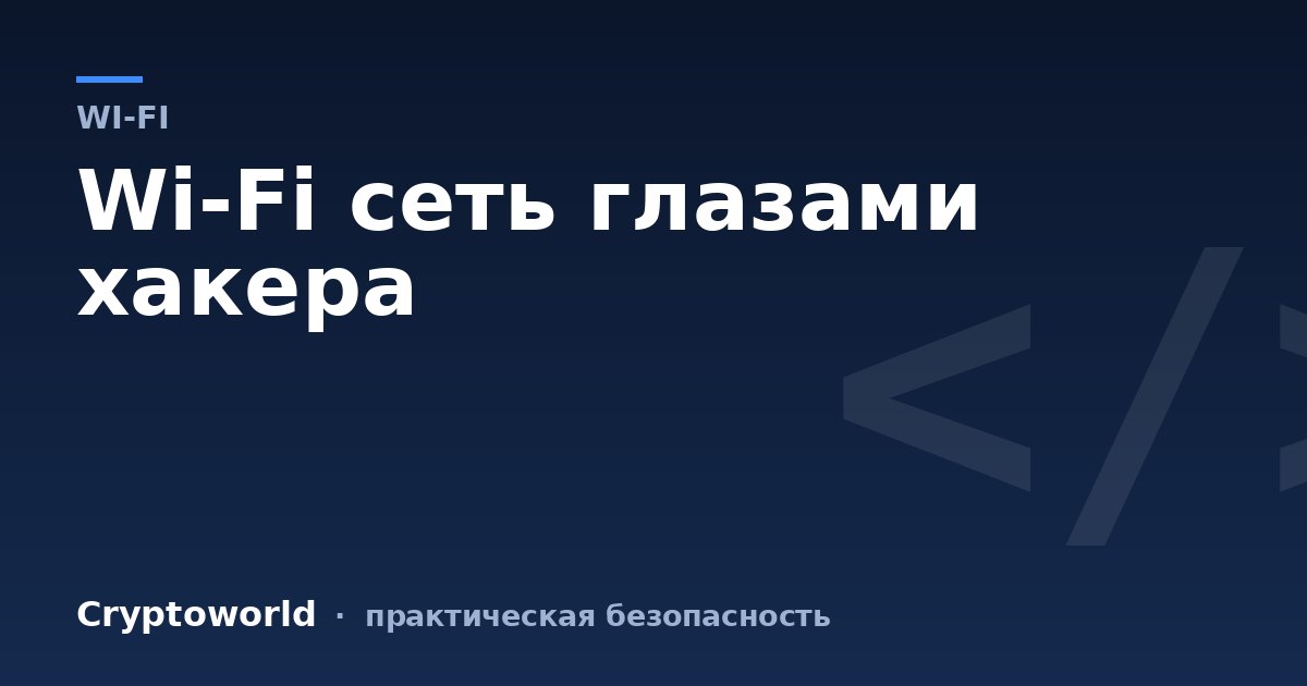 Wi-Fi сеть глазами хакера