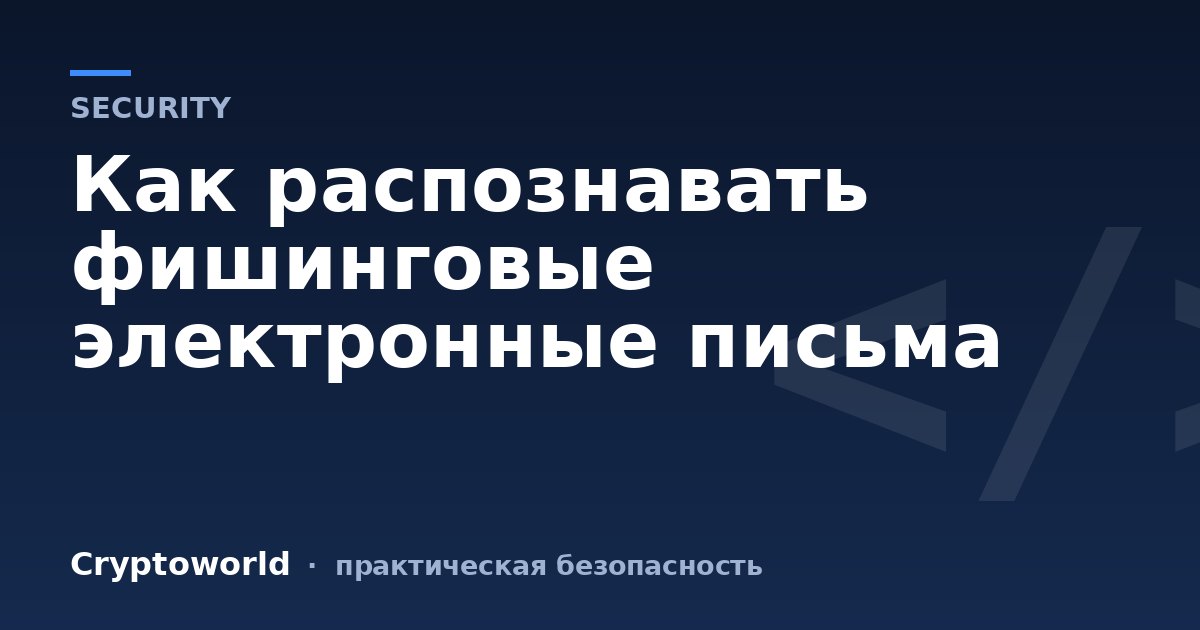 Как распознавать фишинговые электронные письма