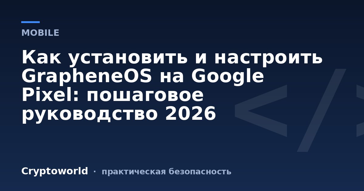 Как установить и настроить GrapheneOS на Google Pixel: пошаговое руководство 2026