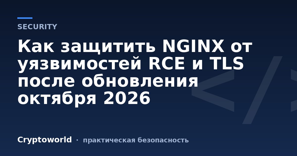 Как защитить NGINX от уязвимостей RCE и TLS после обновления октября 2026