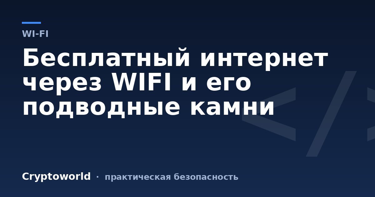 Бесплатный интернет через WIFI и его подводные камни
