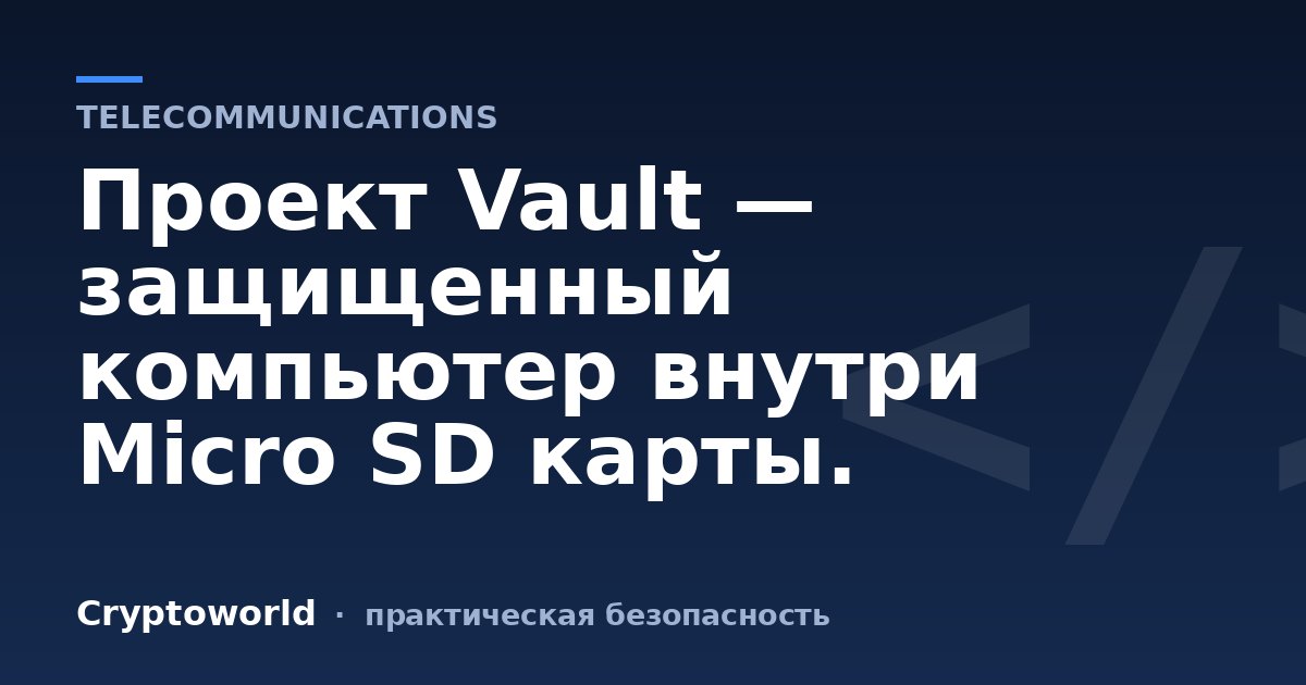 Проект Vault — защищенный компьютер внутри Micro SD карты.
